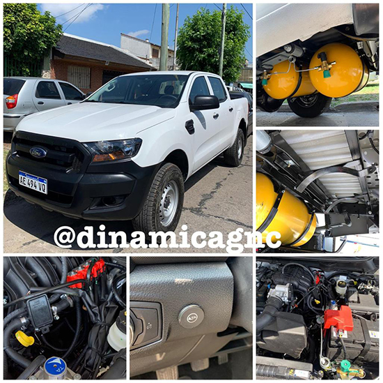 Instalacion de GNC en Ford Ranger en taller dinamica