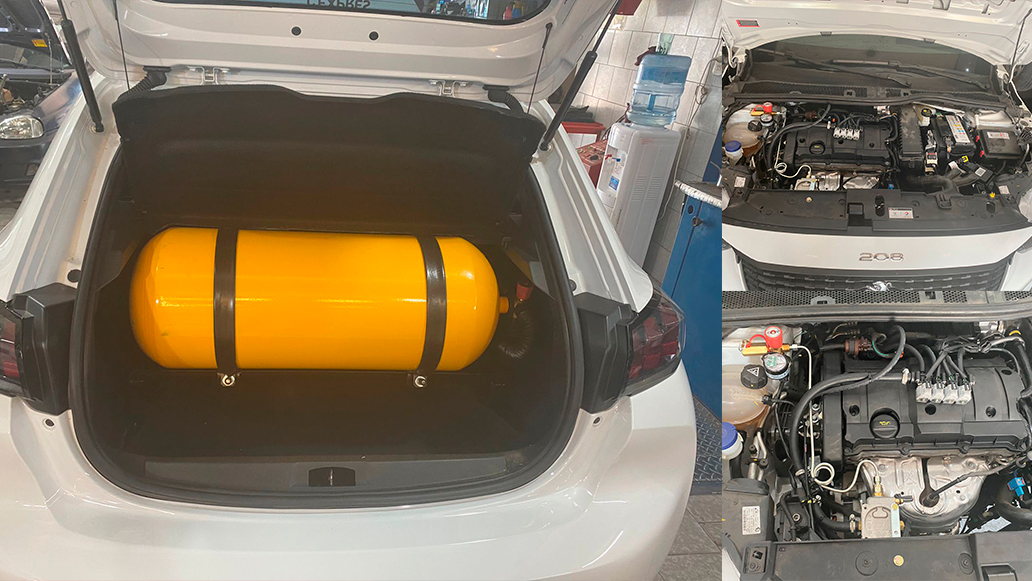   muestra de instalacion de equipo gnc en un toyota corolla 