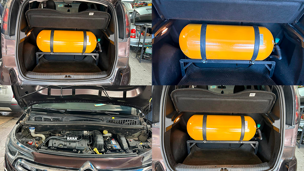   muestra de instalacion de equipo gnc en un toyota corolla 