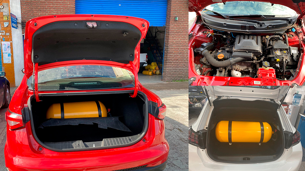   muestra de instalacion de equipo gnc en un toyota corolla 