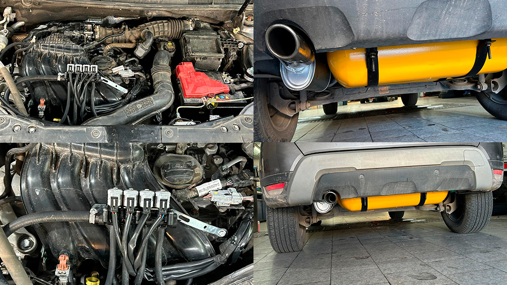   muestra de instalacion de equipo gnc en un chevrolet tracker 