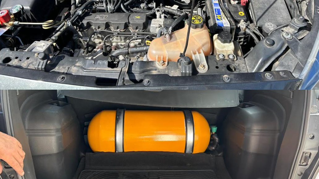  muestra de instalacion de equipo gnc en un toyota corolla 