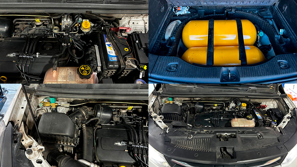   muestra de instalacion de equipo gnc en un chevrolet tracker 
