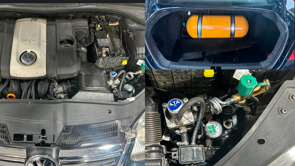   muestra de instalacion de equipo gnc en un toyota corolla 